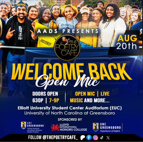 Welcome Back Open Mic Night graphic